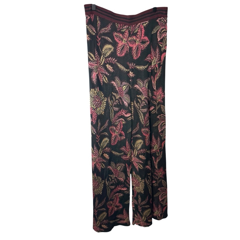 Scotch & Soda Bamboo Beach Floral-Jacquard Wide-Leg Pants Size XL - Picture 3 of 14